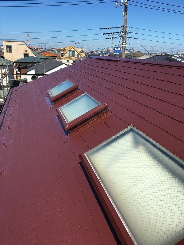 神奈川県川崎市　屋根塗装　天窓修理　コーキング工事　日本中央研究所　遮熱塗料　アドグリーンコート